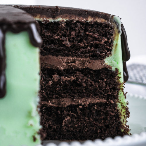 Mint Chocolate Grasshopper Cake - Buckets of Yum