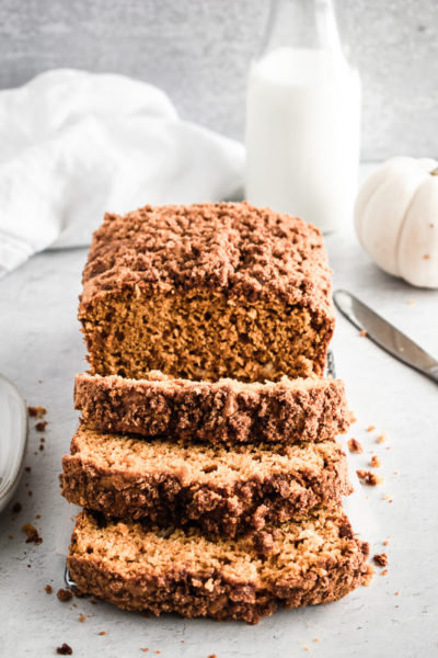 White Chocolate Pumpkin Bread With Crumbly Streusel Topping - Buckets ...