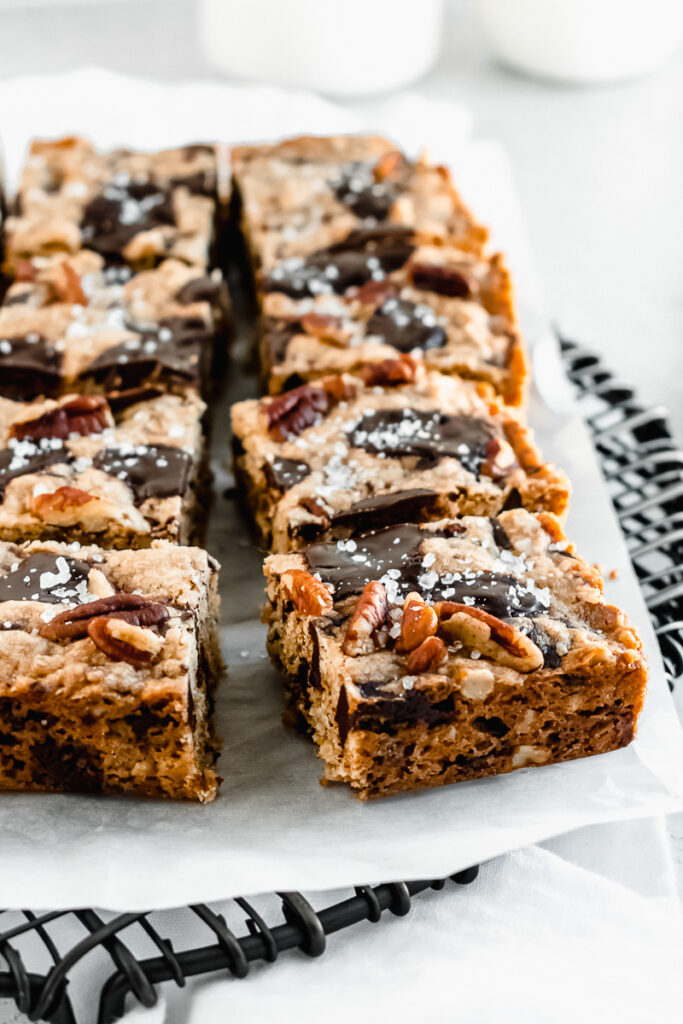 Extra Dark Chocolate Chunk Toffee Cookie Bars
