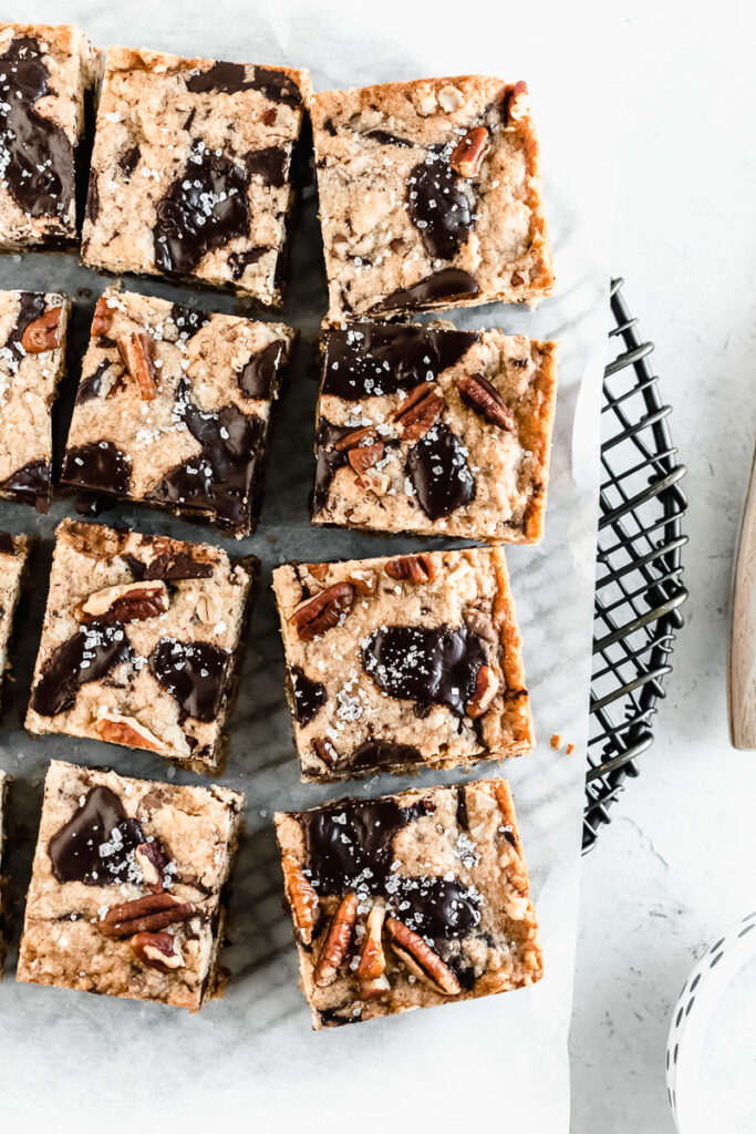 Extra Dark Chocolate Chunk Toffee Cookie Bars