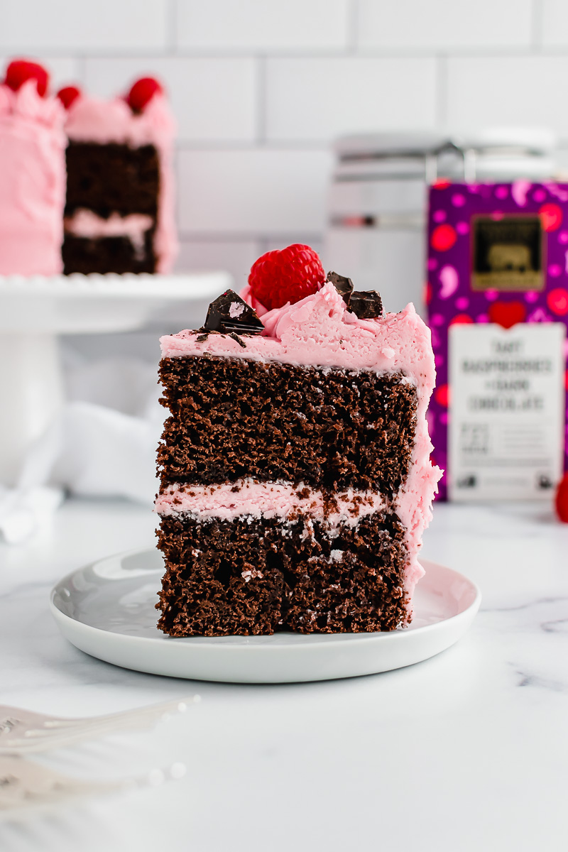 Raspberry Chocolate Layer Cake for Two - Buckets of Yum